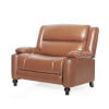 Noble House Tutherly Faux Leather Oversized Pushback Recliner, Dark Brown and Espresso