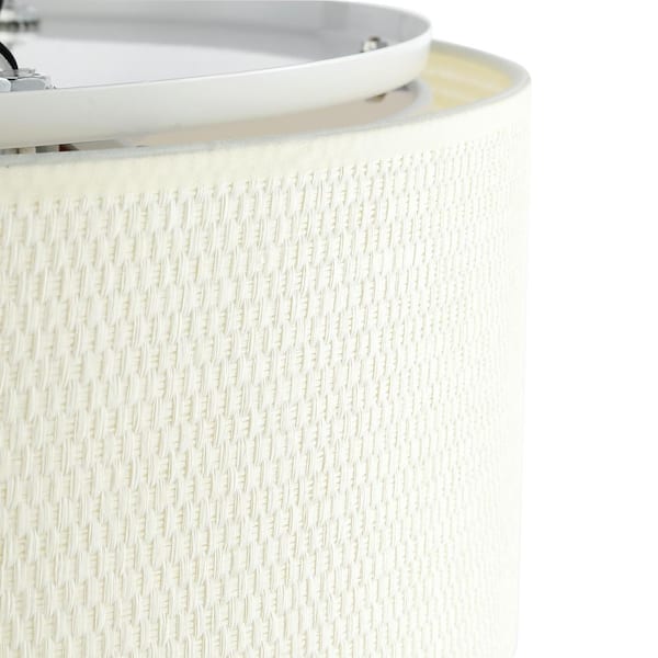 3-Light 15.7 in. Shaded Drum Flush Mount, white