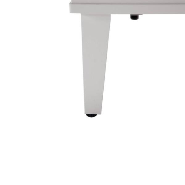 Walbrooke Modern White Patio Square Fire Pit Table with Aluminum Frame