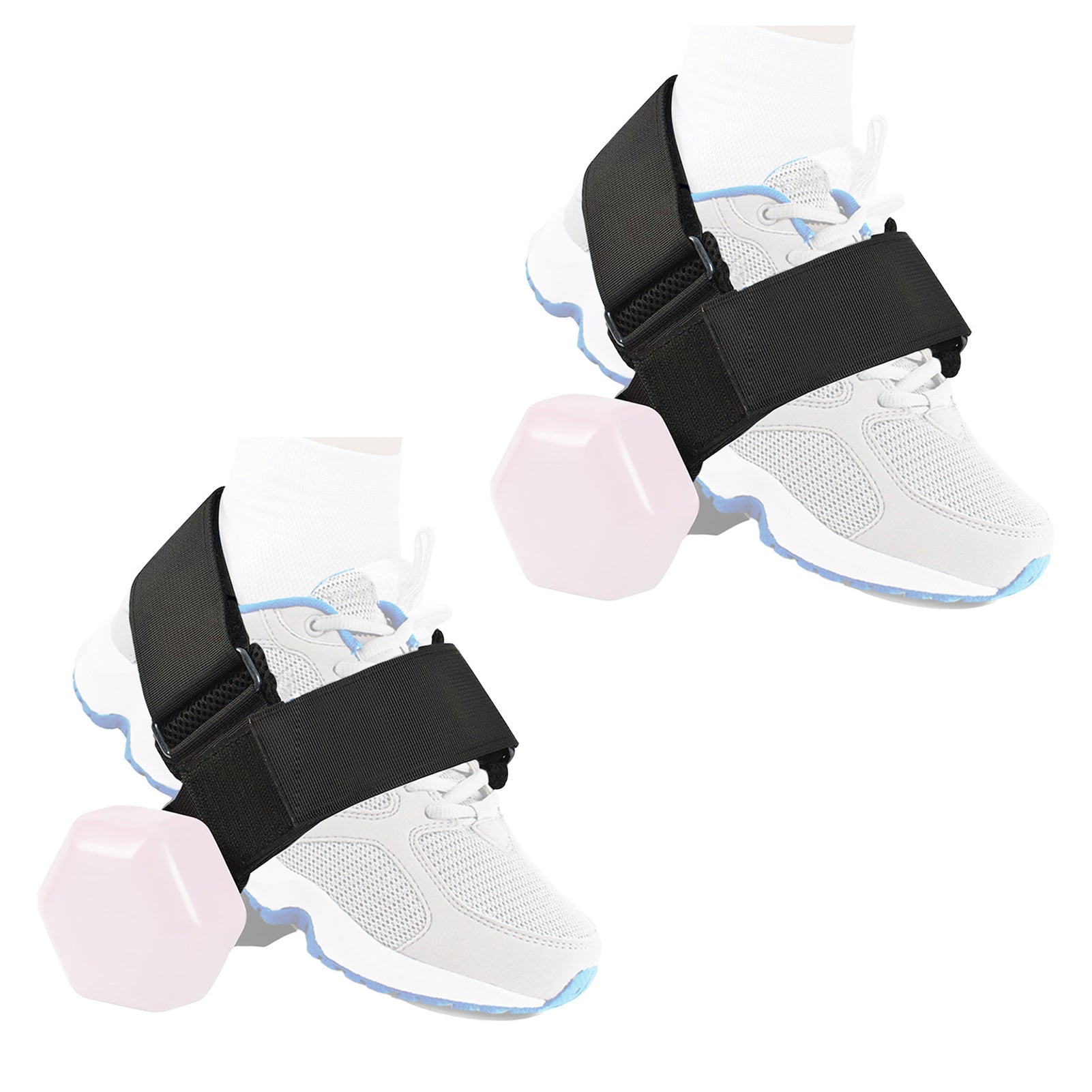 Xinhuadsh 1 Pair Ankle Straps Dumbbell Foot Attachment with Fastener Tape Adjustable Dumbbell Attachment Ankle Weights Fitness Equipment