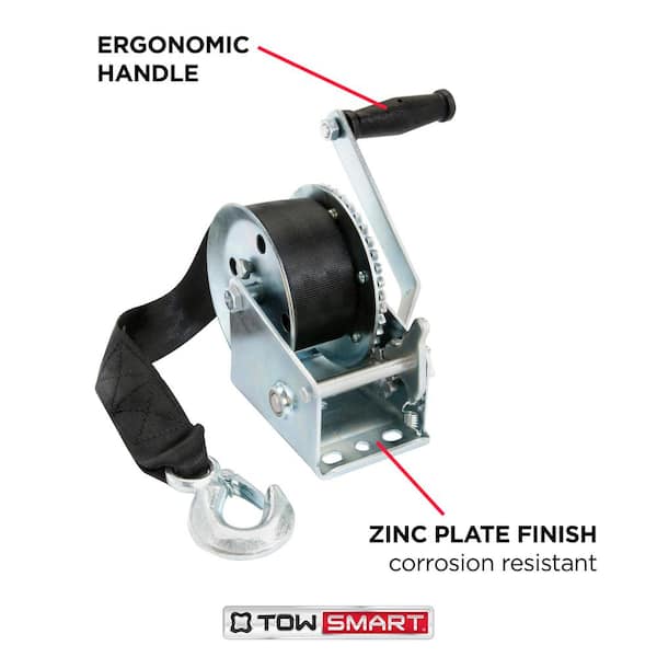 1,500 lb., 2 in. x 20 ft. Manual Trailer Winch