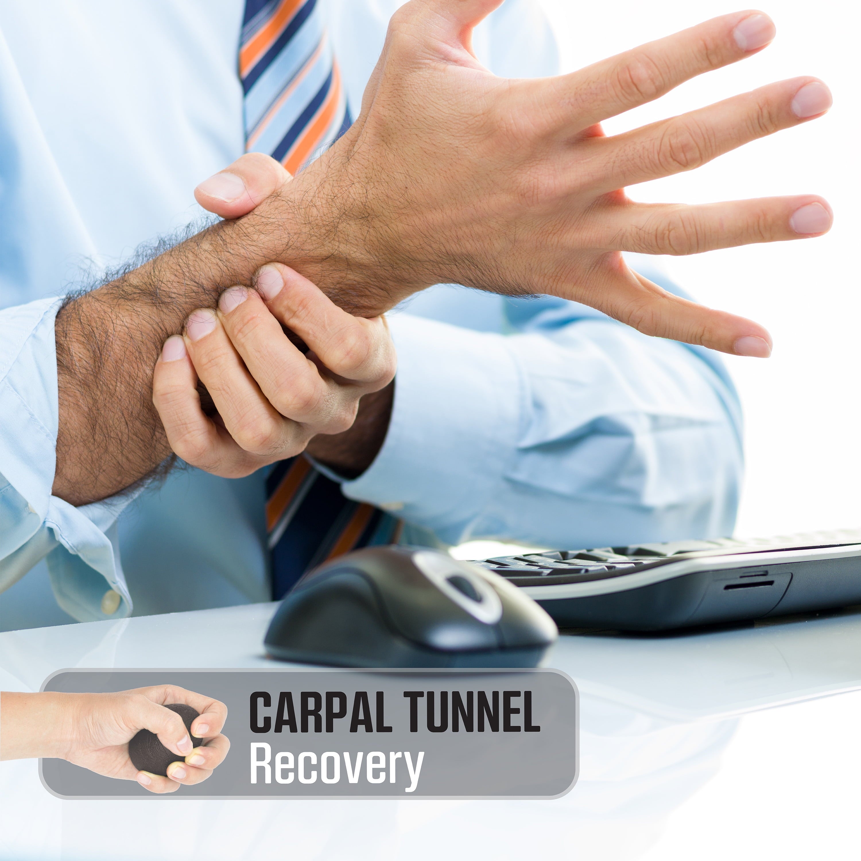 FitRx PowerFlex Hand Strengthening Kit - Grip Strengthen Trainer, 5-Piece Set, Black