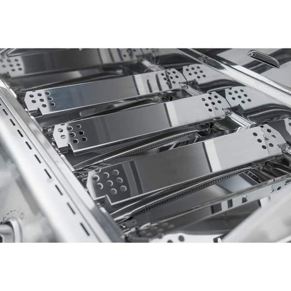 4-Burner Propane Gas Grill in Red with Side Burner