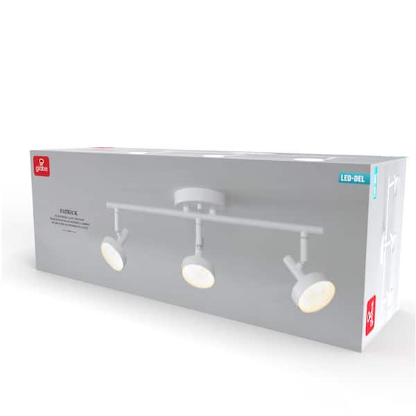 1.5 ft. 3-Light Matte White Integrated LED Fixed Track Lighting Kit with Frosted Diffusers