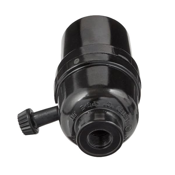 2-3/4 in. Black 3-Way Black Turn Knob Lamp Socket