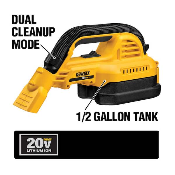 20V MAX Cordless 1/2 Gal. Wet/Dry Portable Vacuum (Tool Only)