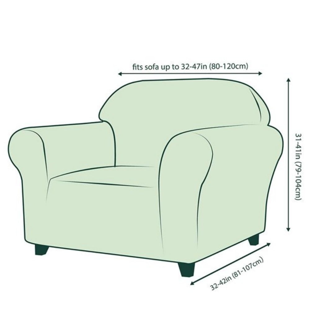 CHUN YI 1-Piece Jacquard Damask Stretch Sofa Cover Slipcover Couch Cover (Chair, Grayish Blue)