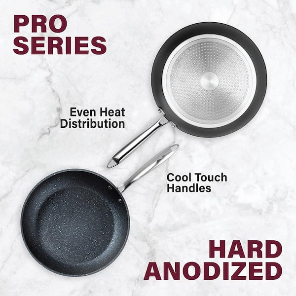 Professional 2-Piece Aluminum Ultra-Nonstick Hard Anodized Diamond Infused Fry Pan Set (10 in. and 11.5 in.)