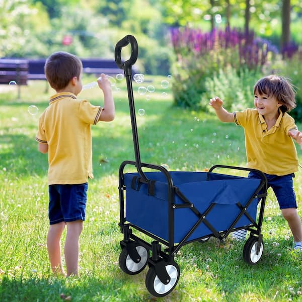 1.6 Cu.Ft. Steel Garden Cart in Navy Blue