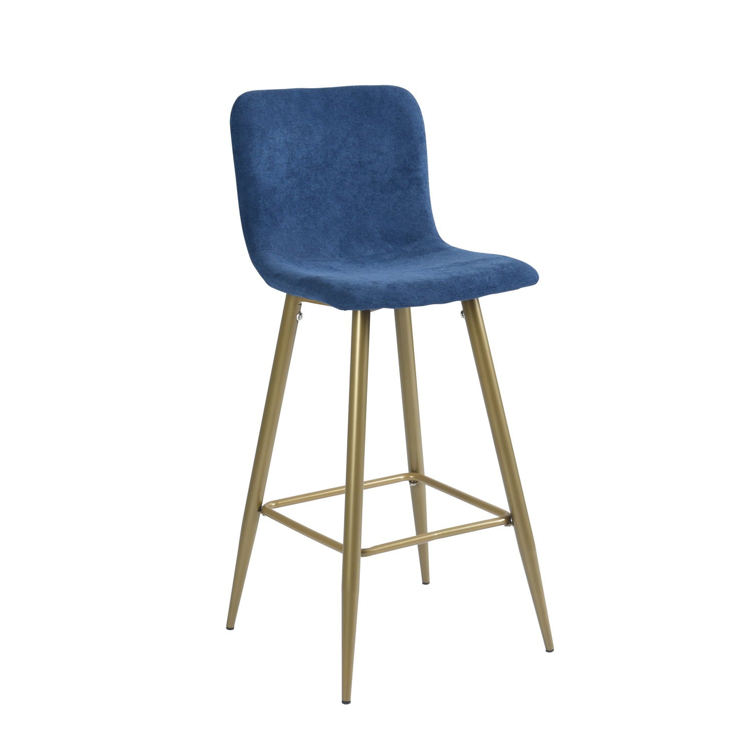 Homy Casa 29'' Bar Stools Set of 2, Upholstered Kitchen Chair with Back, Dark Bluea