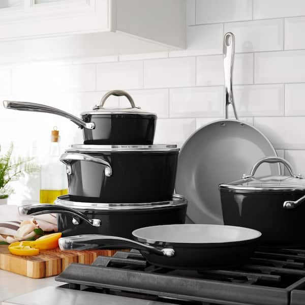 10 Piece Cold Forged Ceramic Cookware Set - Black