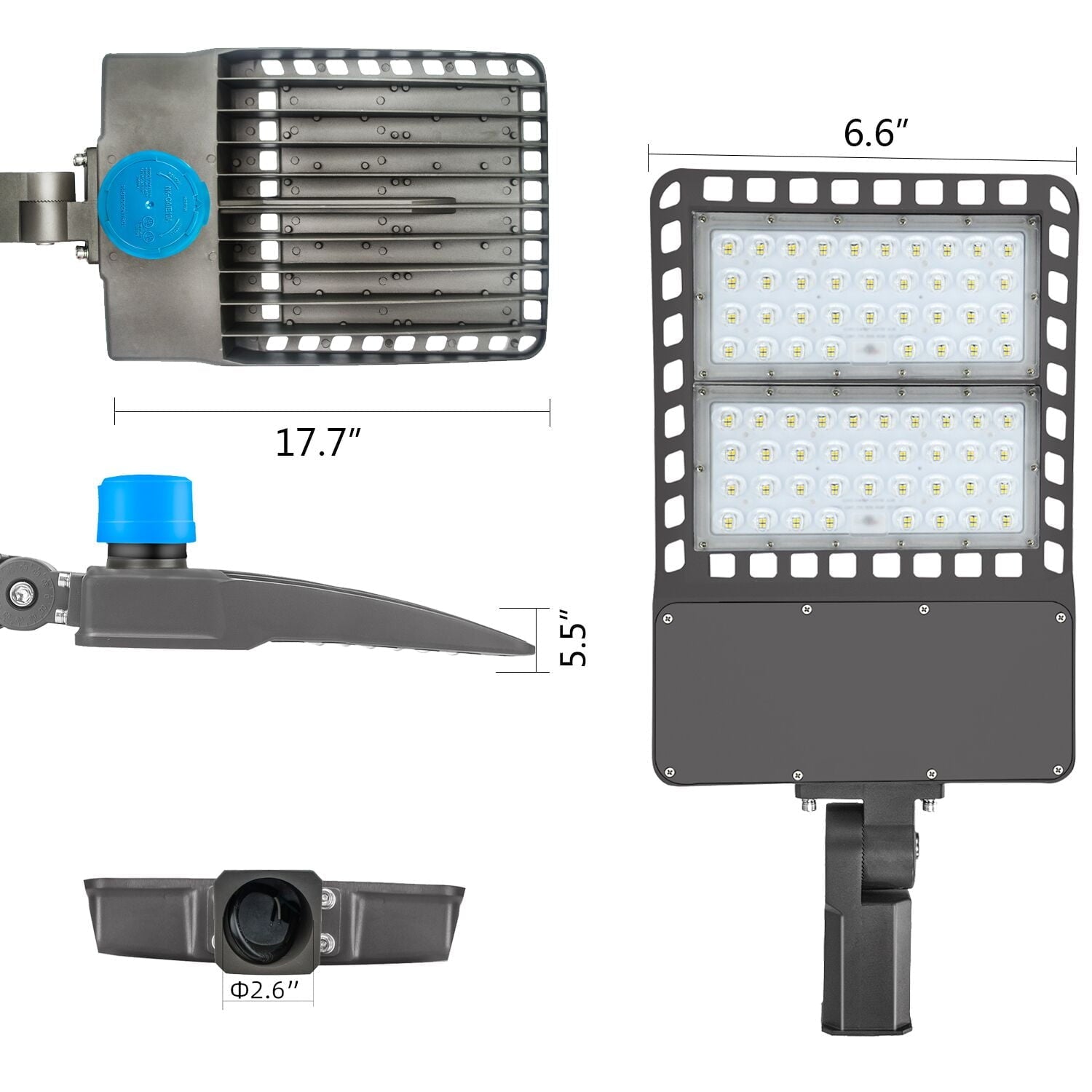 300 Watt LED Parking Lot Light with Photocell Dusk to Dawn 5500K White,39000lm,150 Degree Beam Angle