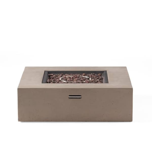 Mayfair Light Gray Square Stone Fire Pit (No Tank Holder)