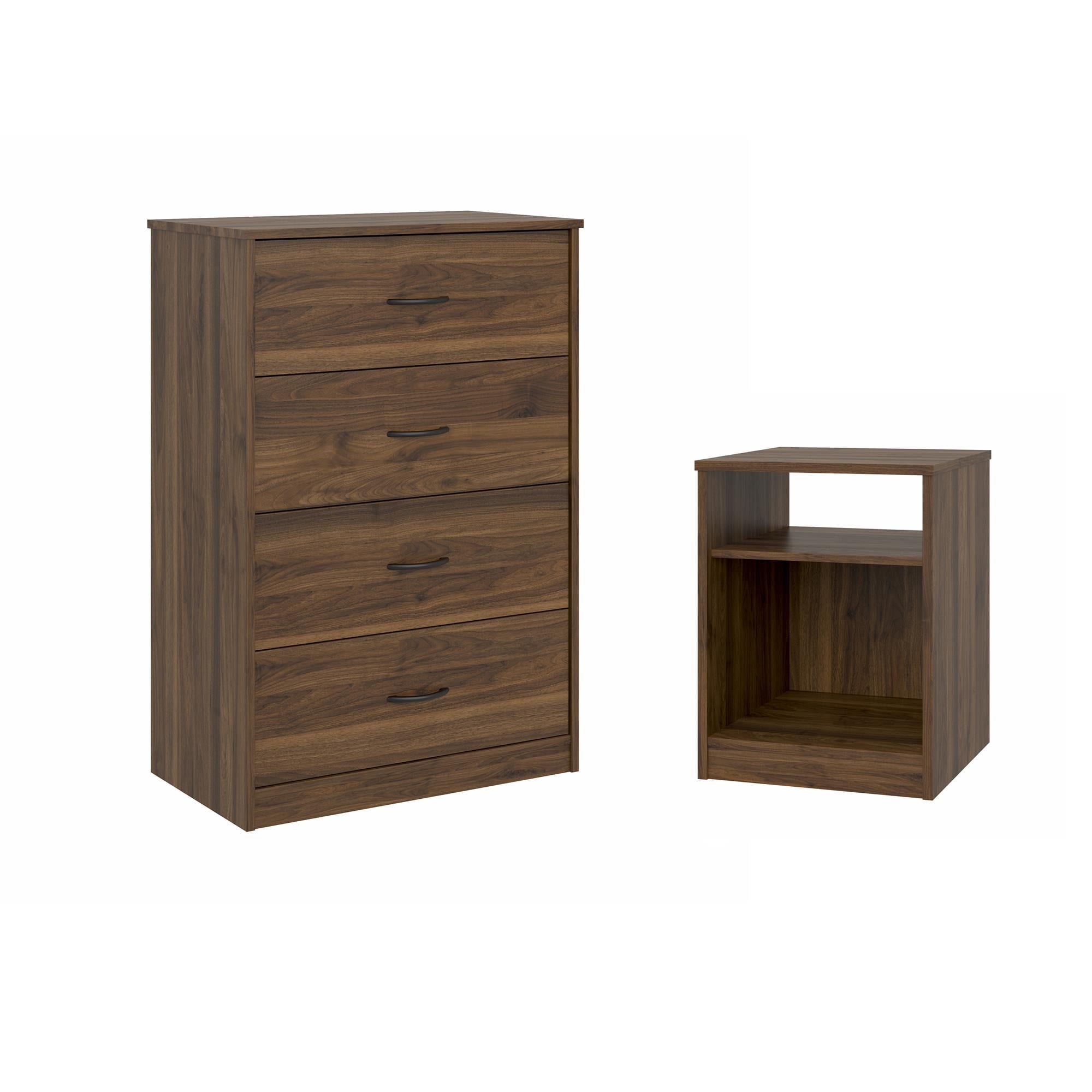 Mainstays Classic Open Shelf Nightstand, Canyon Walnut