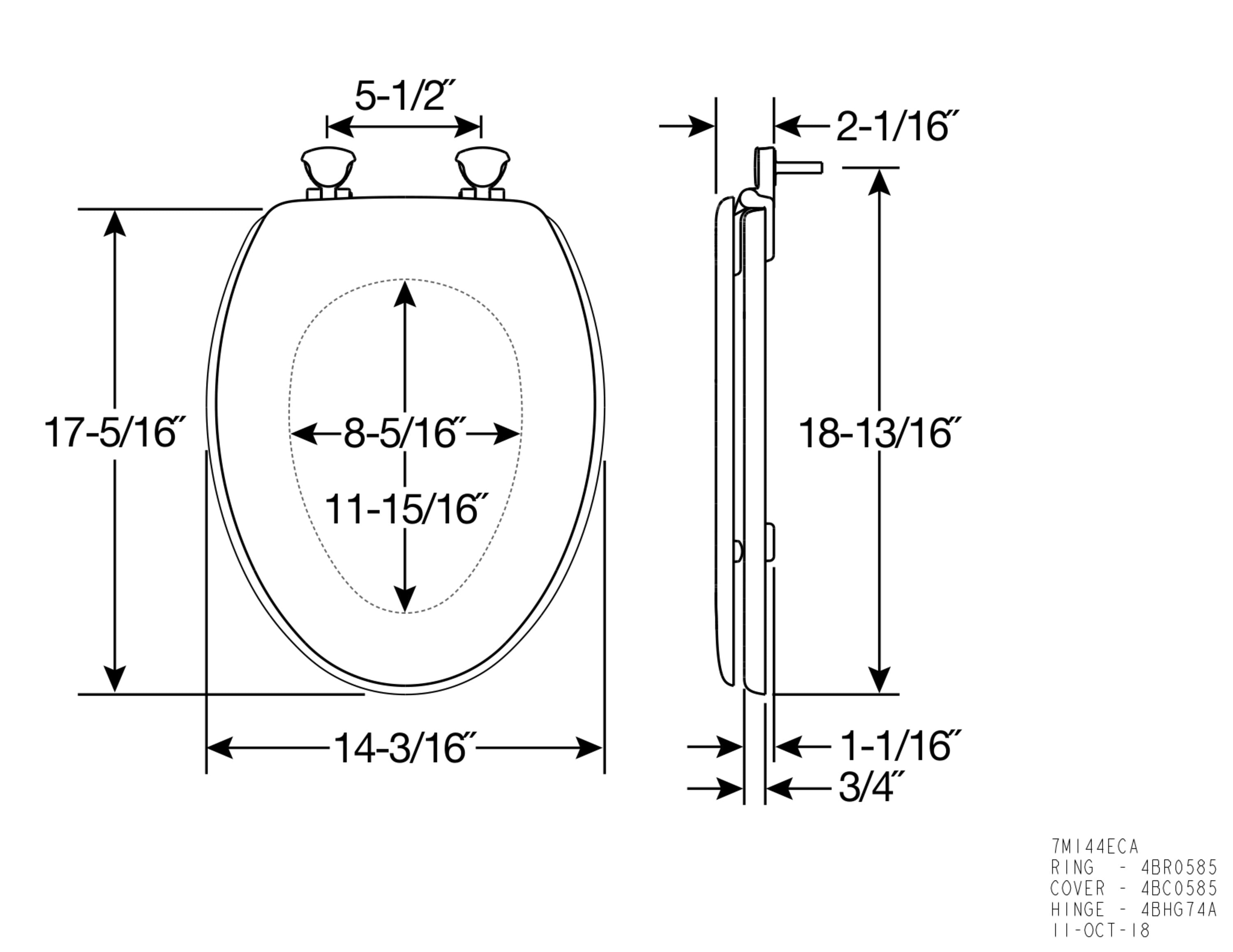 MAYFAIR Elongated Enameled Wood Toilet Seat in White with Easy•Clean & Change® Hinge