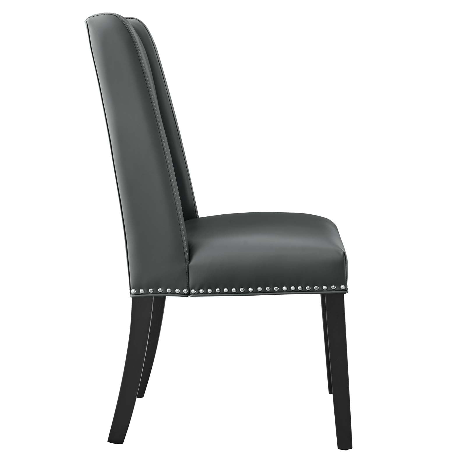 Modway Baron Vegan Leather Dining Chair in Gray
