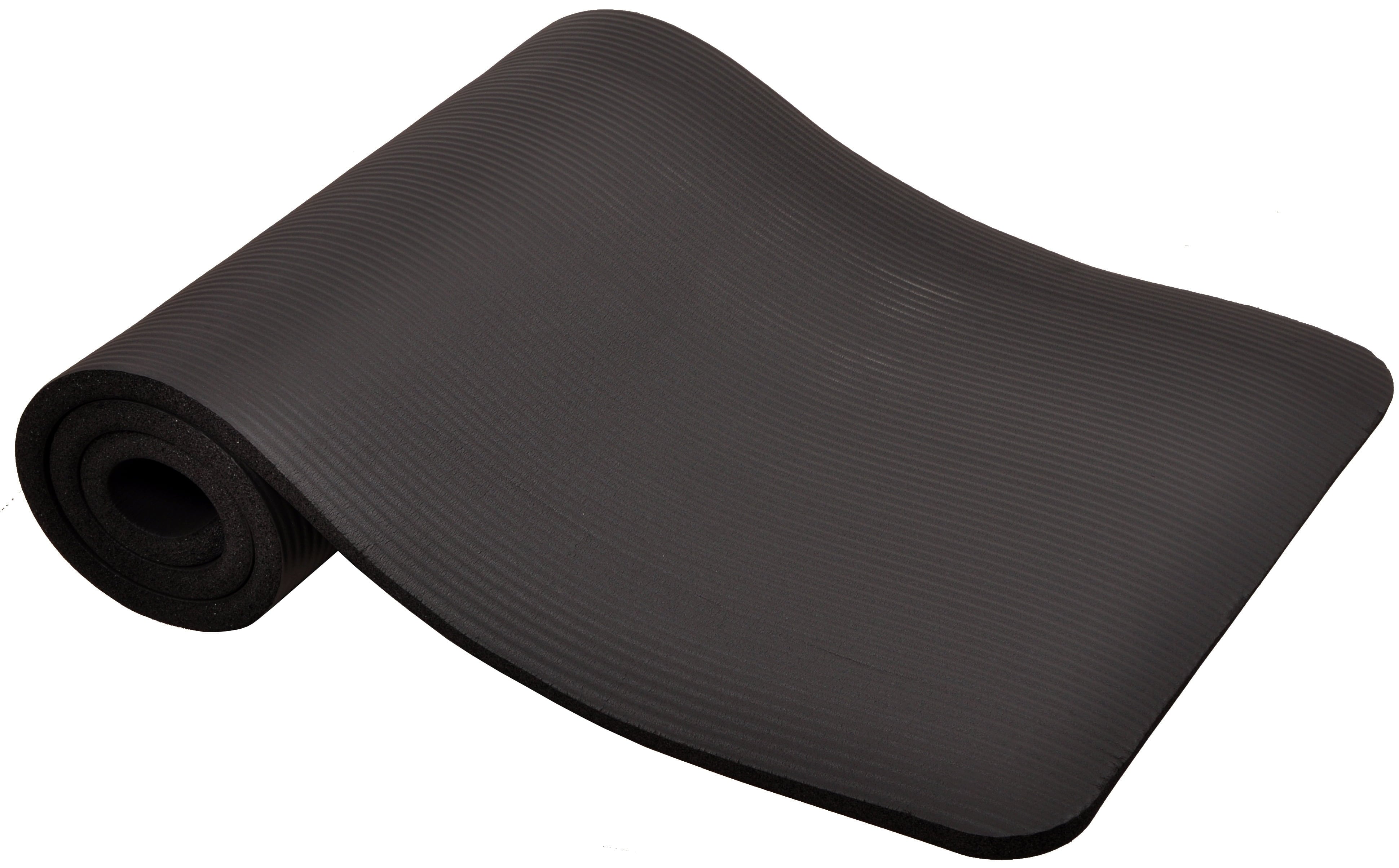 BalanceFrom All-Purpose 1-Inch Extra Thick High Density Anti-Tear Exercise Yoga Mat with Carrying Strap, Black