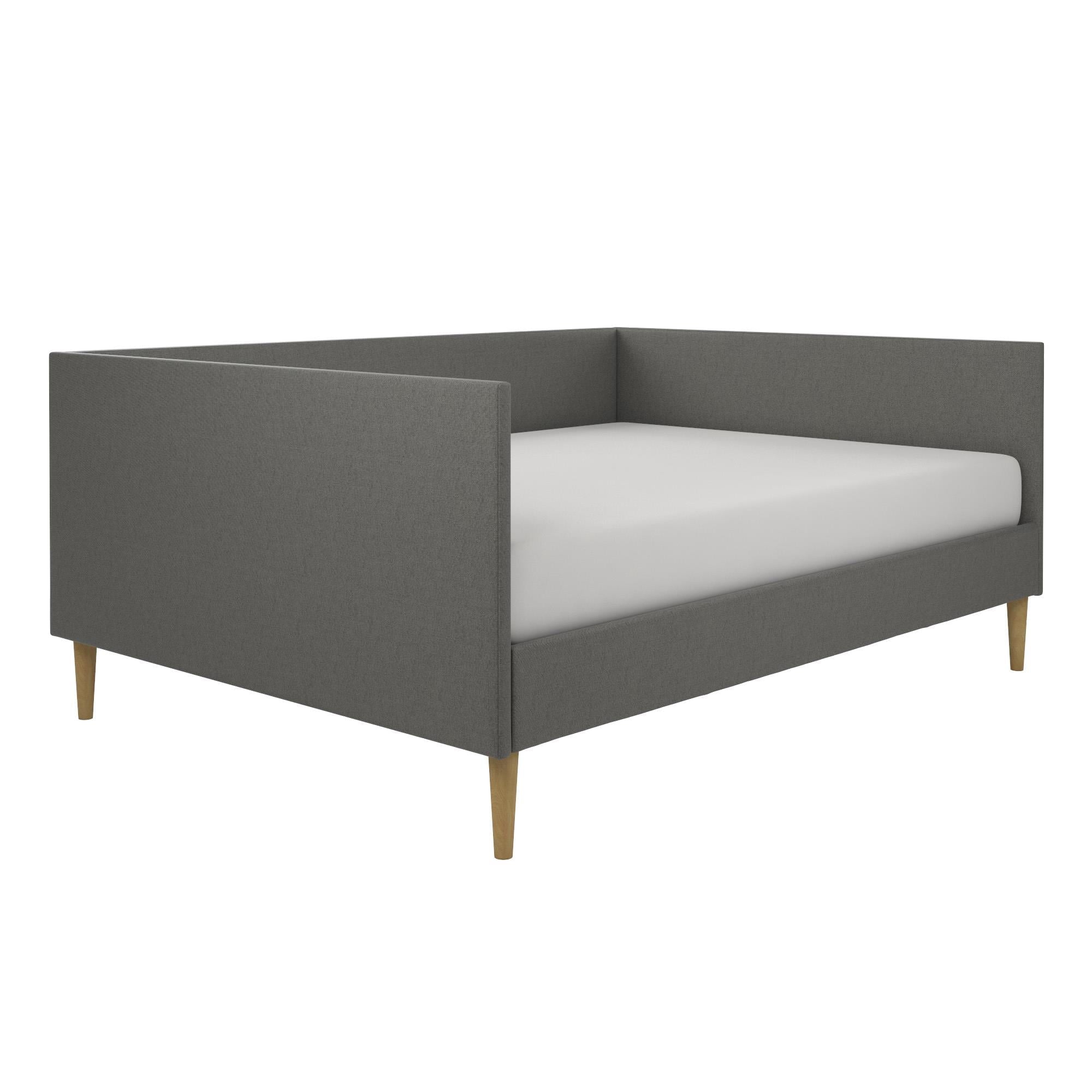 DHP Franklin Mid-Century Upholstered Daybed Frame, Gray Linen, Queen