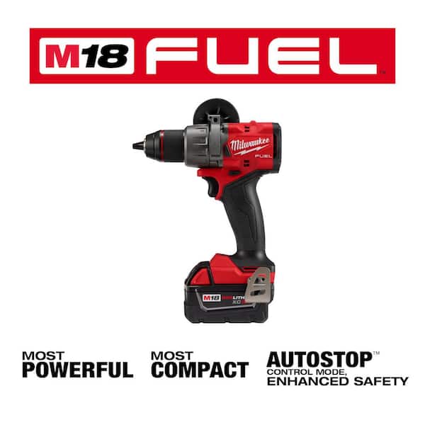 M18 FUEL 18-Volt Lithium-Ion Brushless Cordless 1/2 in. Hammer Drill Driver Kit with M18 FUEL High-Torque Impact