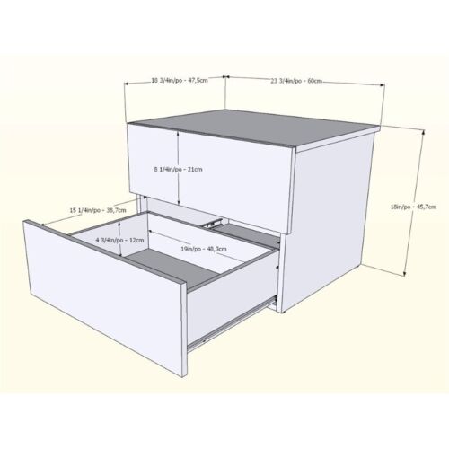 Nexera 341105 Wood Nightstand 2-Drawer Natural Maple