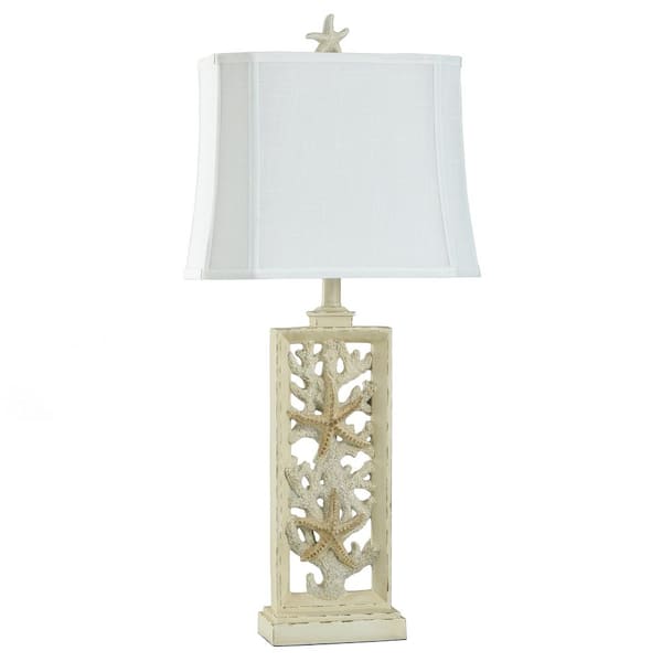 South Cove 33 in. Weathered Cream Table Lamp