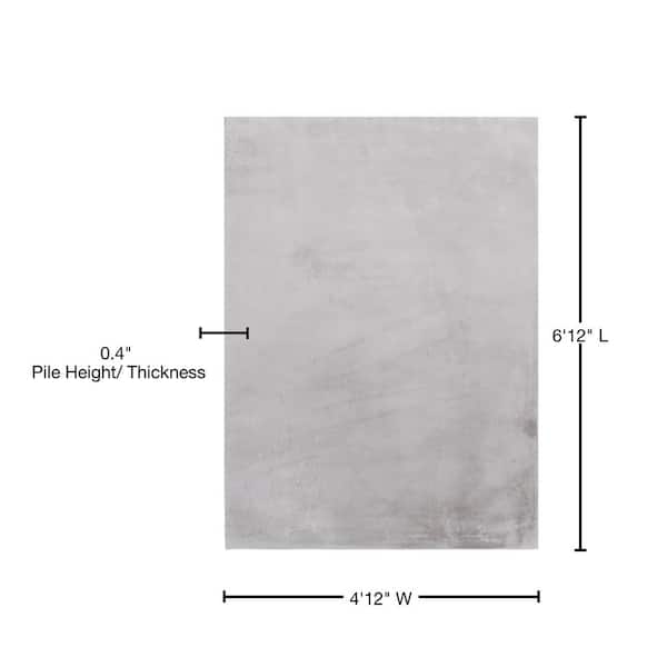 Bliss Grey 5 ft. x 7 ft. Solid Polyester Area Rug