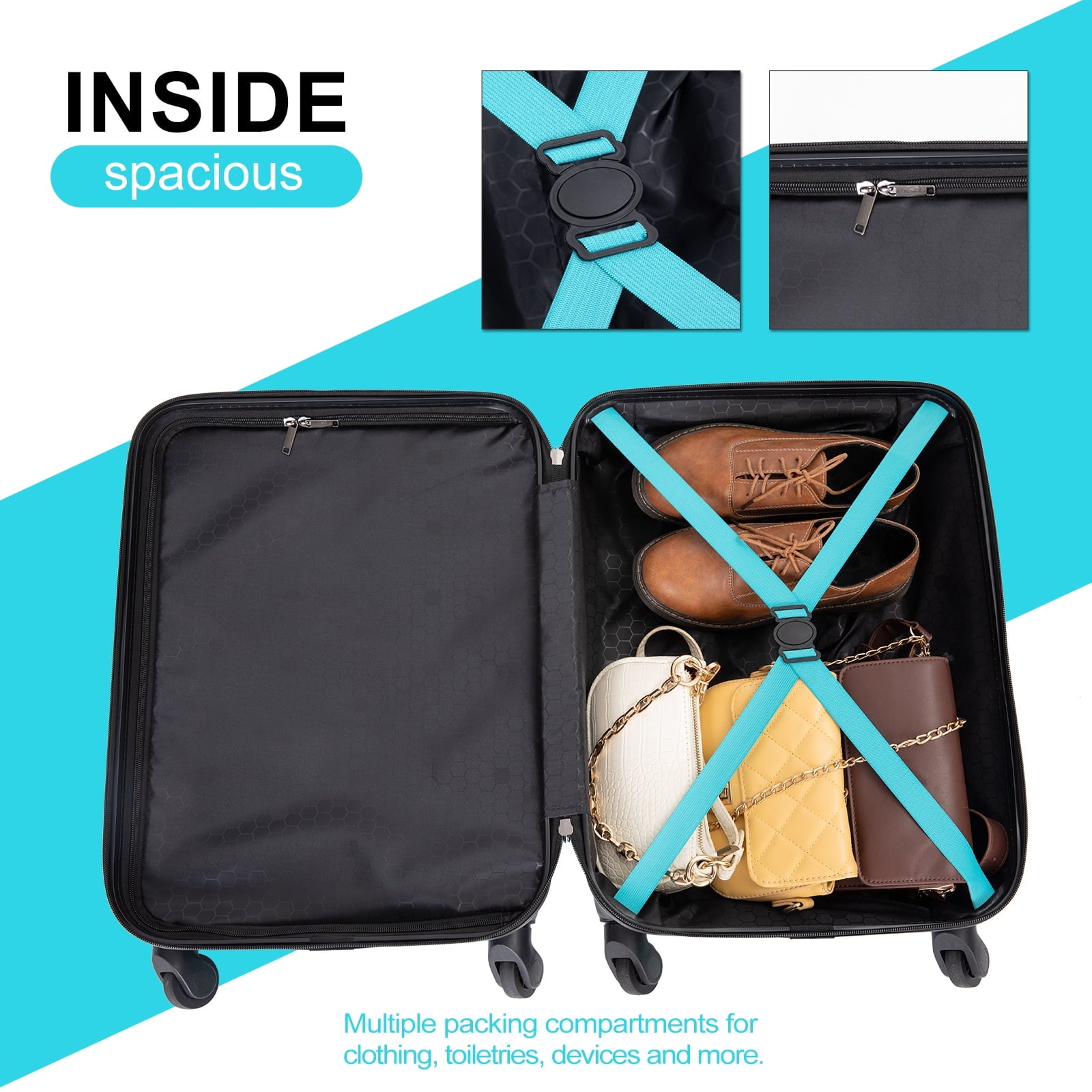 Travelhouse Underseat Hardshell Carry On Luggage 20