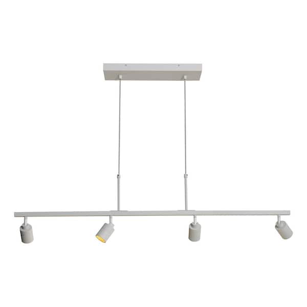 7-Watt, 3000K, 4 Heads, White And Gold, 1960 Lumens Adjustable Hanging LED Fixed Track Pendant