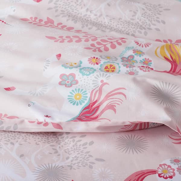 Company Kids Fancy Unicorns Pink Multi Organic Cotton Percale Twin Sheet Set