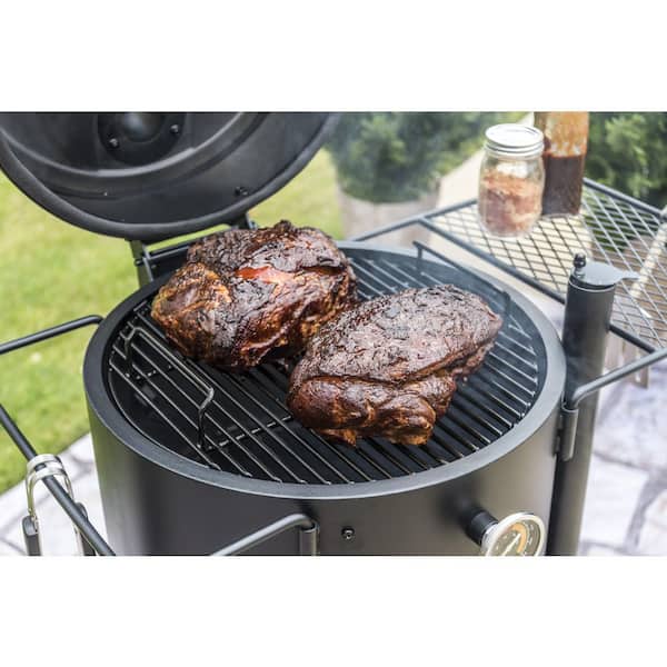 Bronco 284 sq. in. Drum Charcoal Smoker and Grill in Orange with Cover