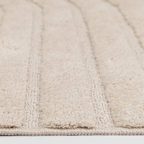 Oathil Cream 6 ft. x 8 ft. Geometric Polyester Area Rug