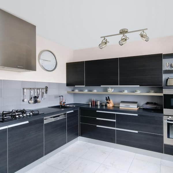 Samara Collection 3-Light Brushed Nickel Track Lighting with Dimmable 50-Watt LED GU10 Bulb Included