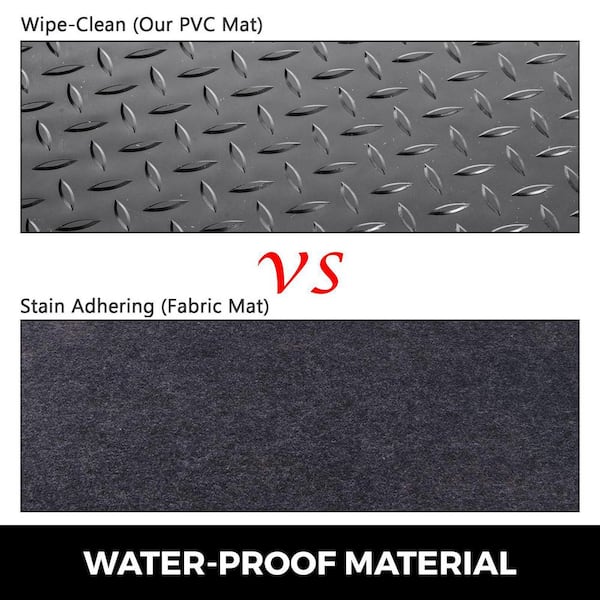Garage Floor Mats 3.6 ft. W x 14.7 ft. L Garage Mat 2.5 mm Thickness PVC Garage Flooring Black Garage Mats, 2 Rolls