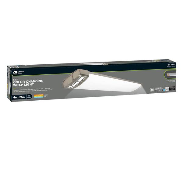 4 ft. 5250 Lumens Integrated LED Brushed Nickel Mission End Caps Wraparound Light Adjustable CCT Night Light (24-Pack)