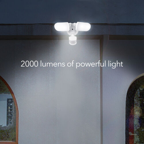 Wasserstein Wired Smart Floodlight - Motion Sensor and Timer Control (White)