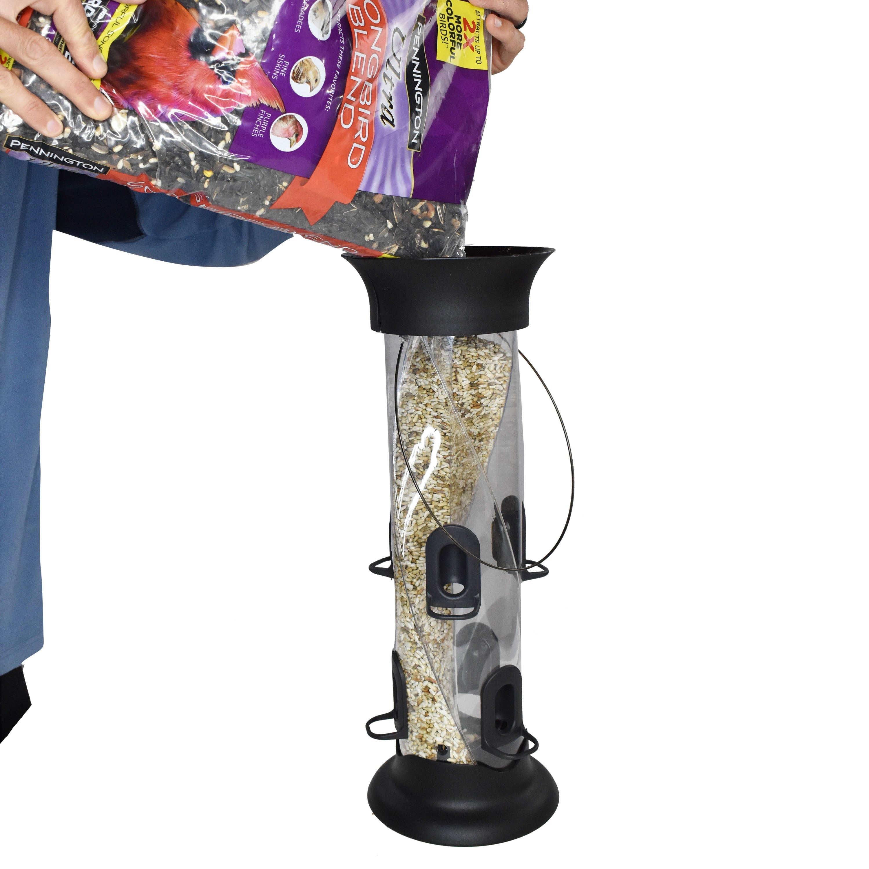 Pennington Black Resin Ecotube Swirl Wild Bird Tube Feeder, 5 lb. Capacity