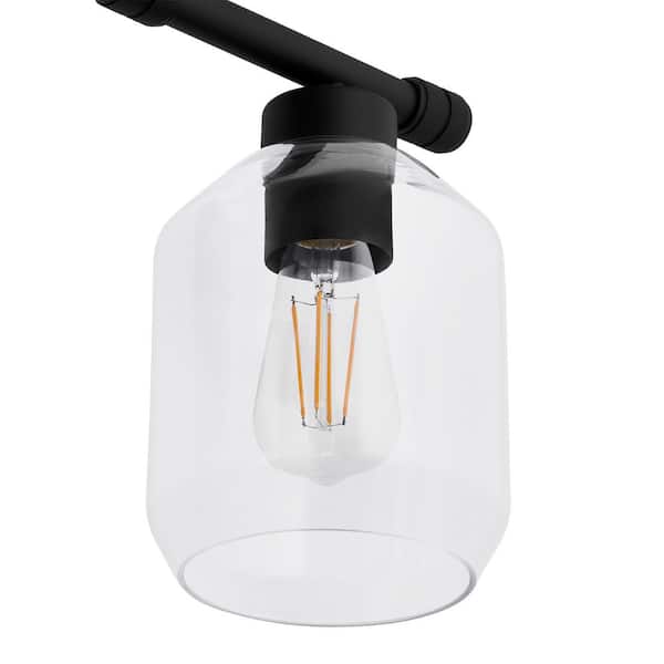 Laurel Brook 34 in. 4-Lights Matte Black Industrial Bathroom Vanity Light