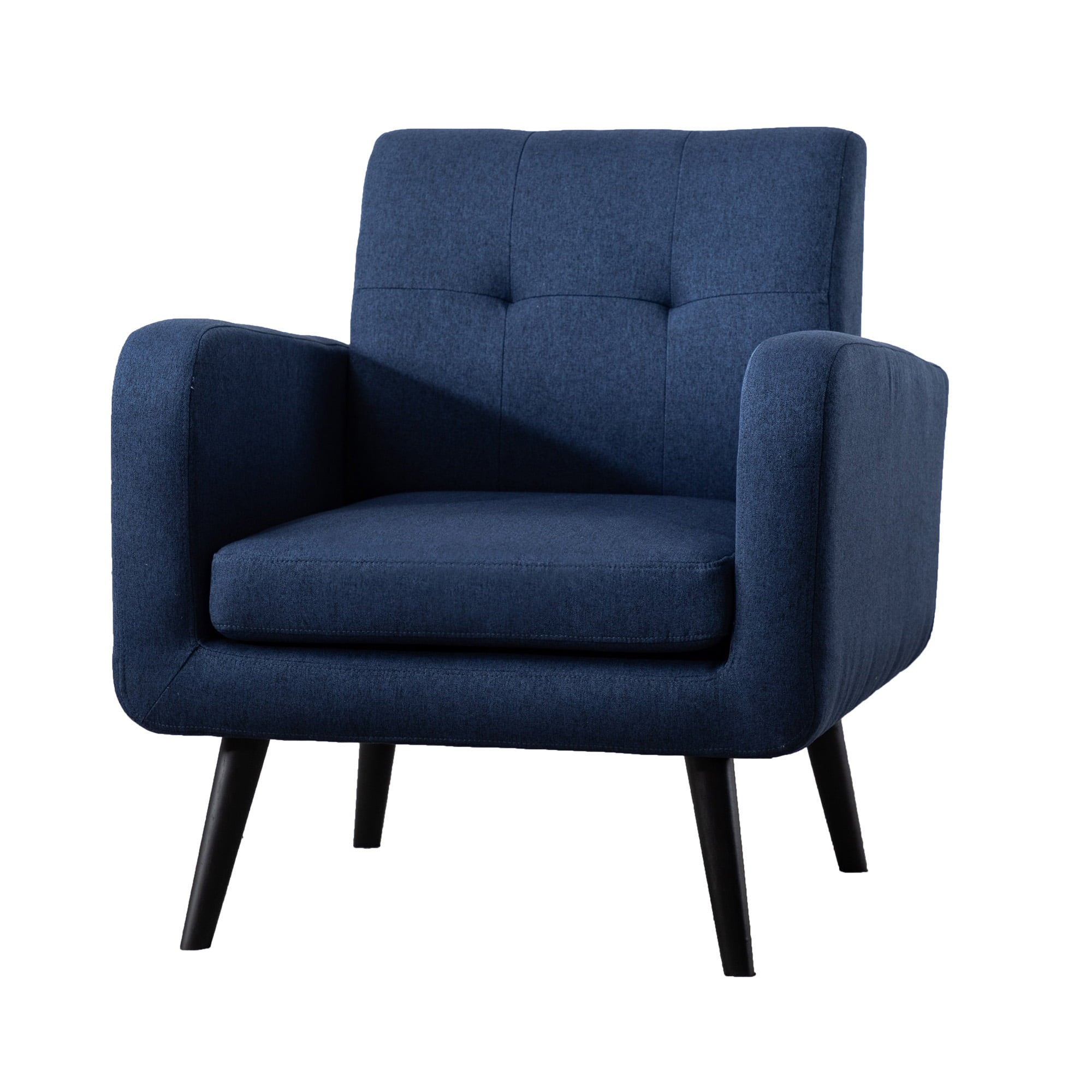 Modern Accent Armchair Upholstered Blue Single Sofa Chair, Set of 1