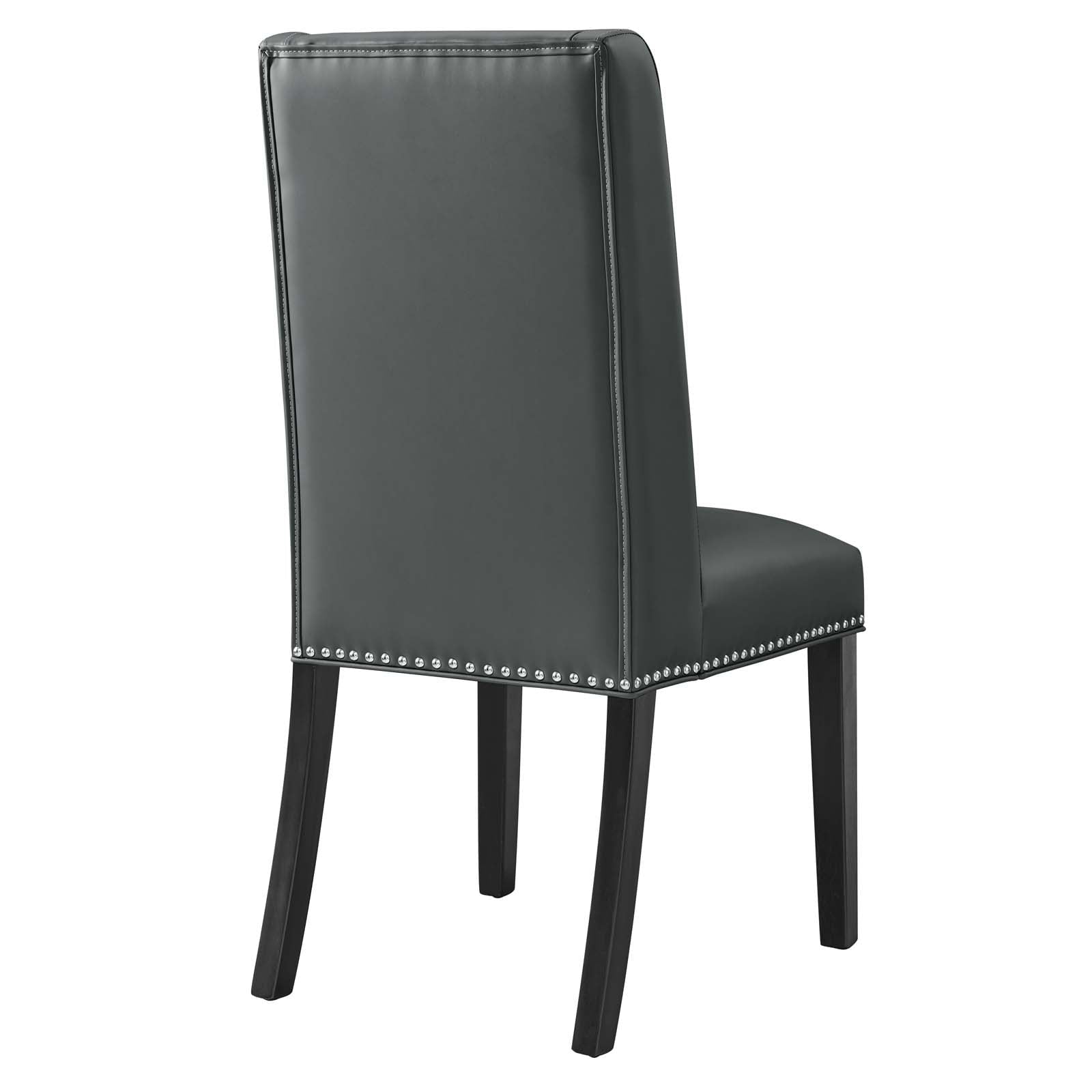 Modway Baron Vegan Leather Dining Chair in Gray