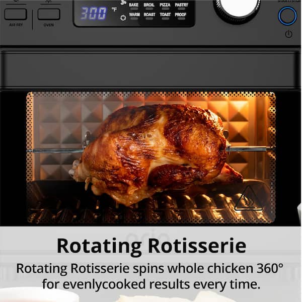 16 qt. Air Fryer Oven Ariawave Mini Stainless Steel with Rotating Rotisserie