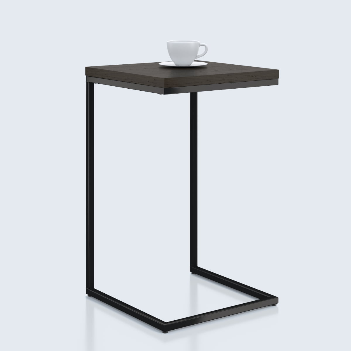 Mainstays C-Shape Metal End Table, Espresso/Black