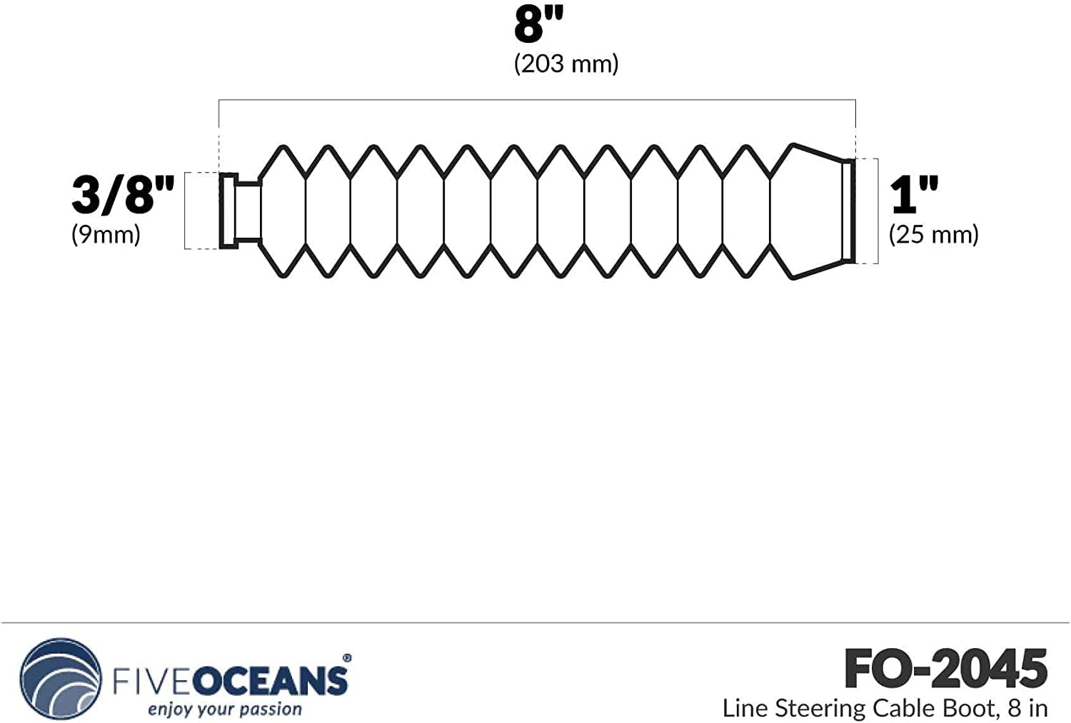 New Steering Cable Boot sea-dog Line 521700 Length 8