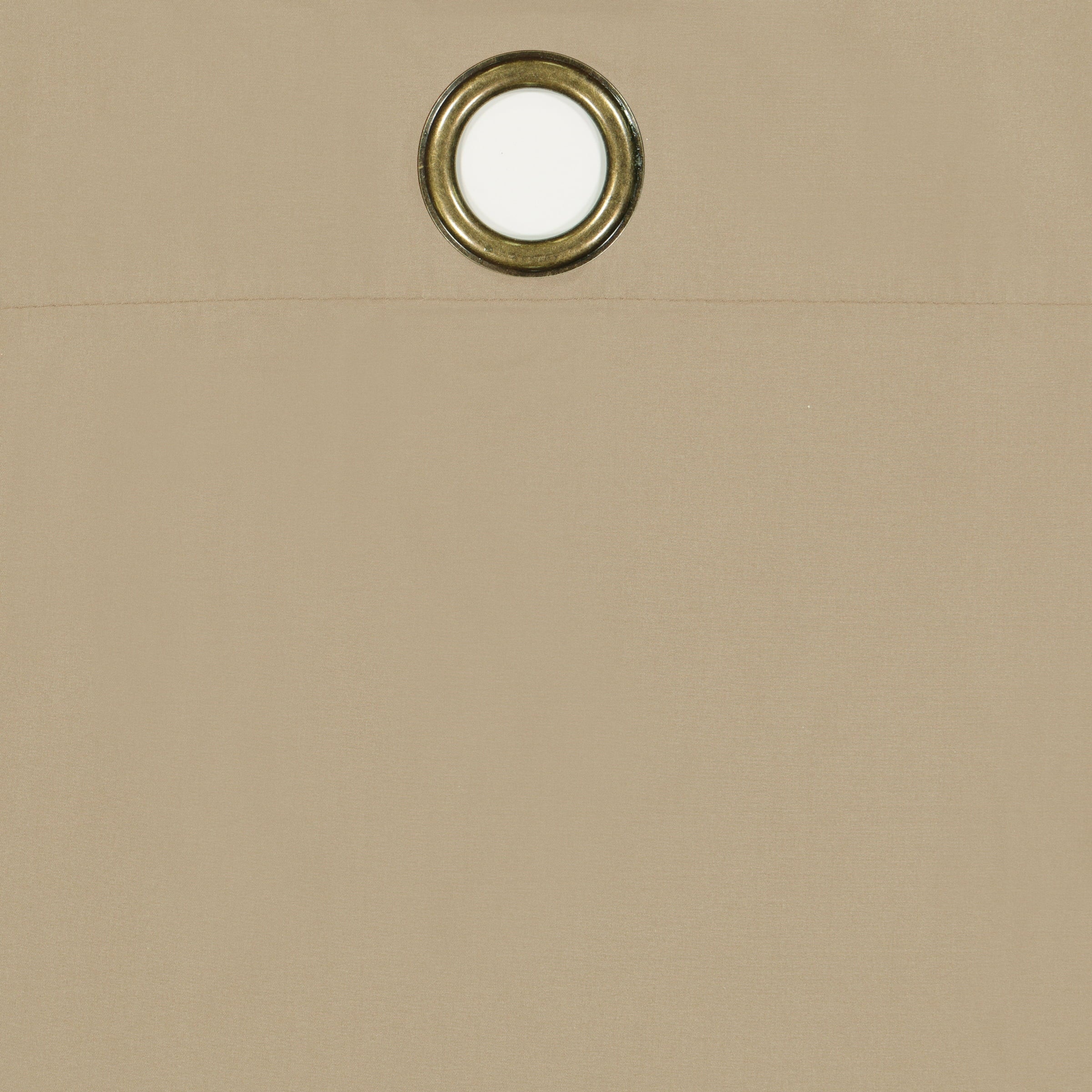 Eclipse Microfiber Energy-Efficient Solid Blackout Grommet Top Single Window Curtain Panel, Beige, 42 x 63