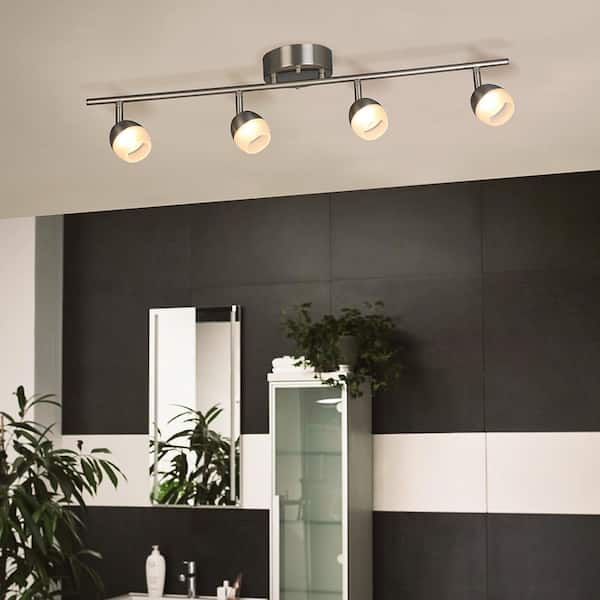 Stella Ferry 2.5 ft. Brushed Nickel Integrated LED Track Lighting Kit