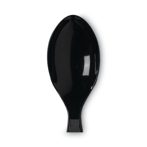 Black Disposable Polystyrene Teaspoons Utensils, Heavy Mediumweight (1000-Per Case)