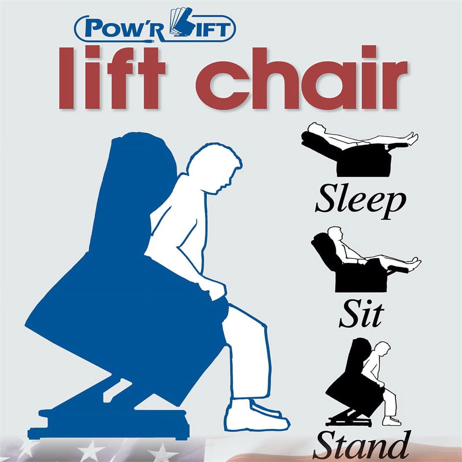 Catnapper Hewitt Power Lift Lay-Flat Recliner with Gray Disinfectable PU Fabric
