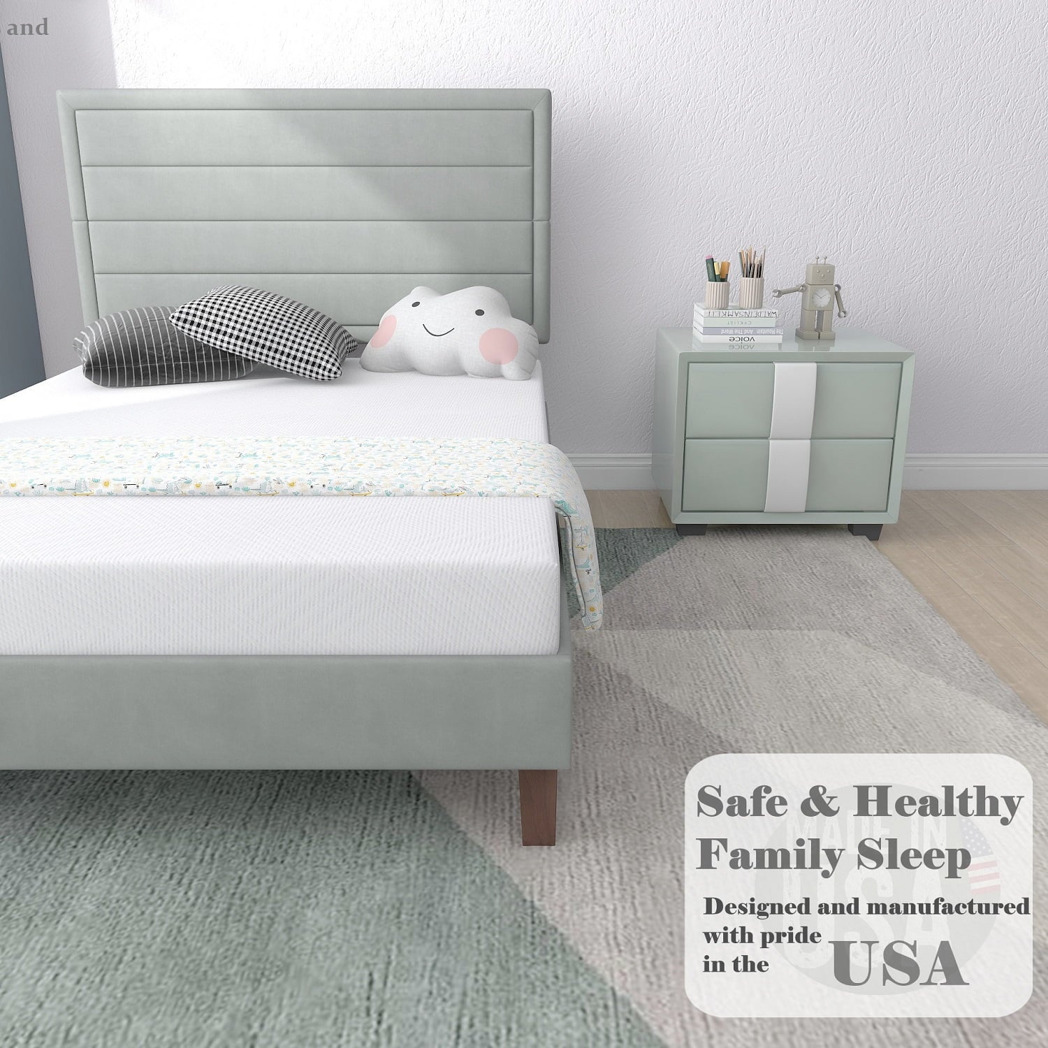 6 inch Twin Mattress Medium Firm Memory Foam Mattress Bed in a Box, Made in USA