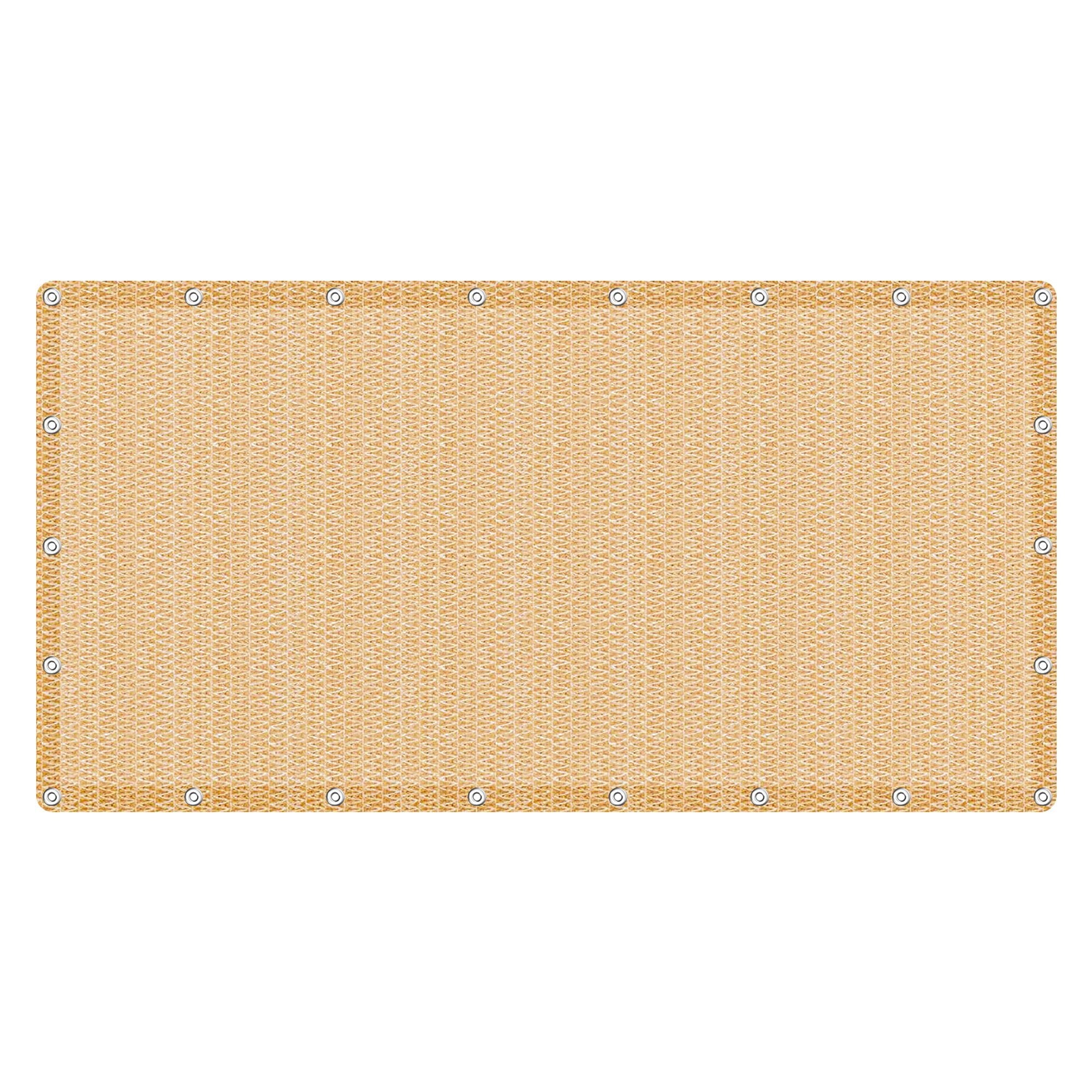 10' x 12' Beige Rectangle Sun Shade Sail Canopy Mesh Fabric UV Block