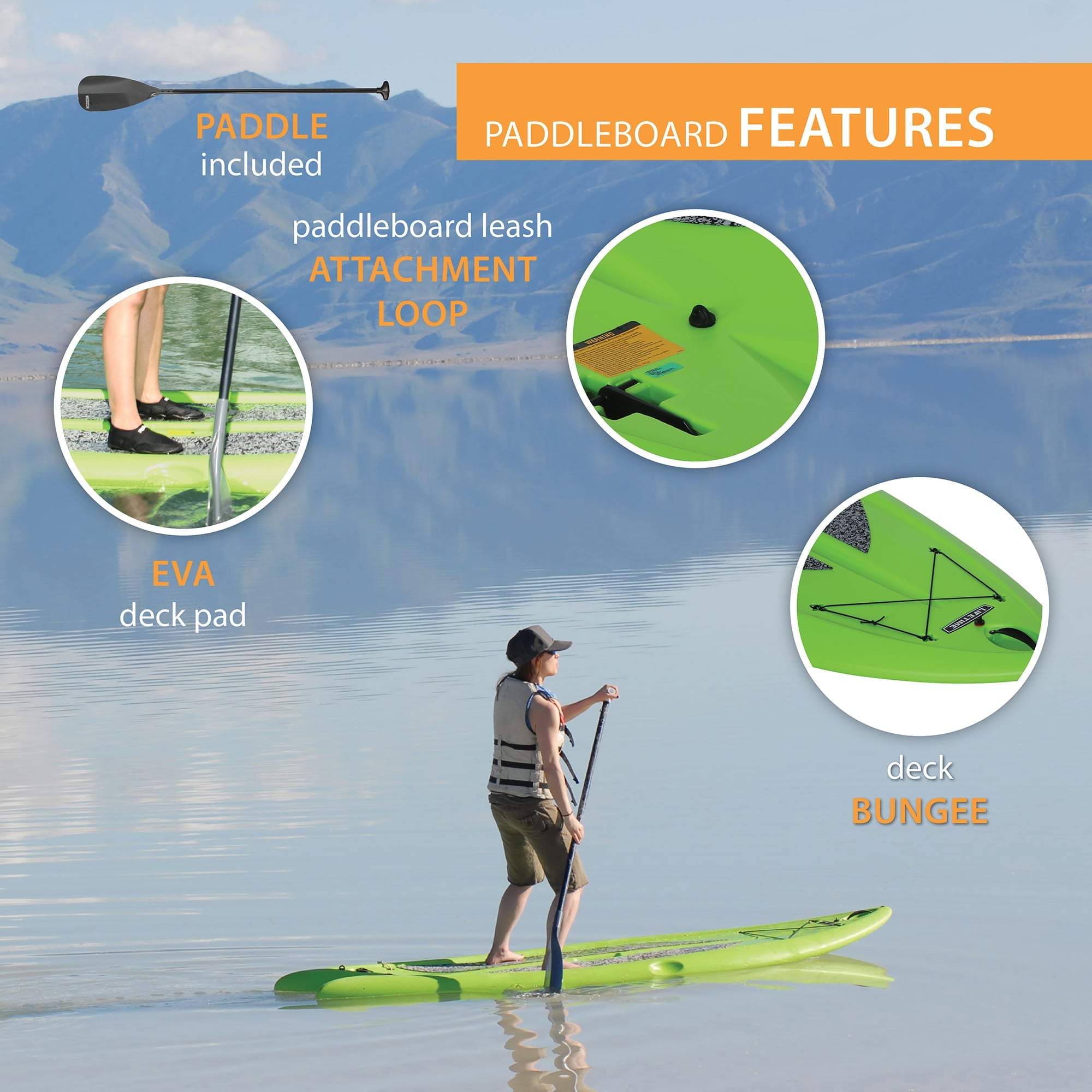 Lifetime Freestyle XL™ 116 in Stand-up Paddleboard, Lime Green (90213)