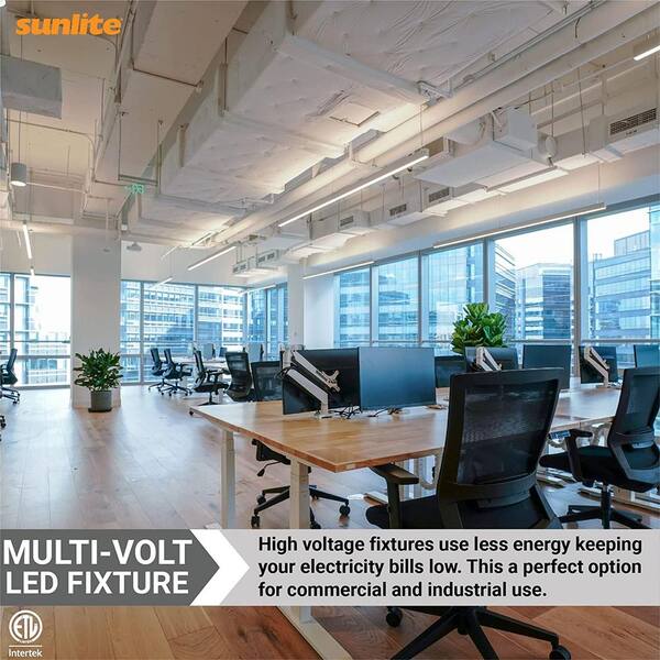 4 ft. 4680 Lumens Integrated LED Dimmable White Wraparound Light with Prismatic Lens, Selectable CCT 3000K, 4000K, 5000K